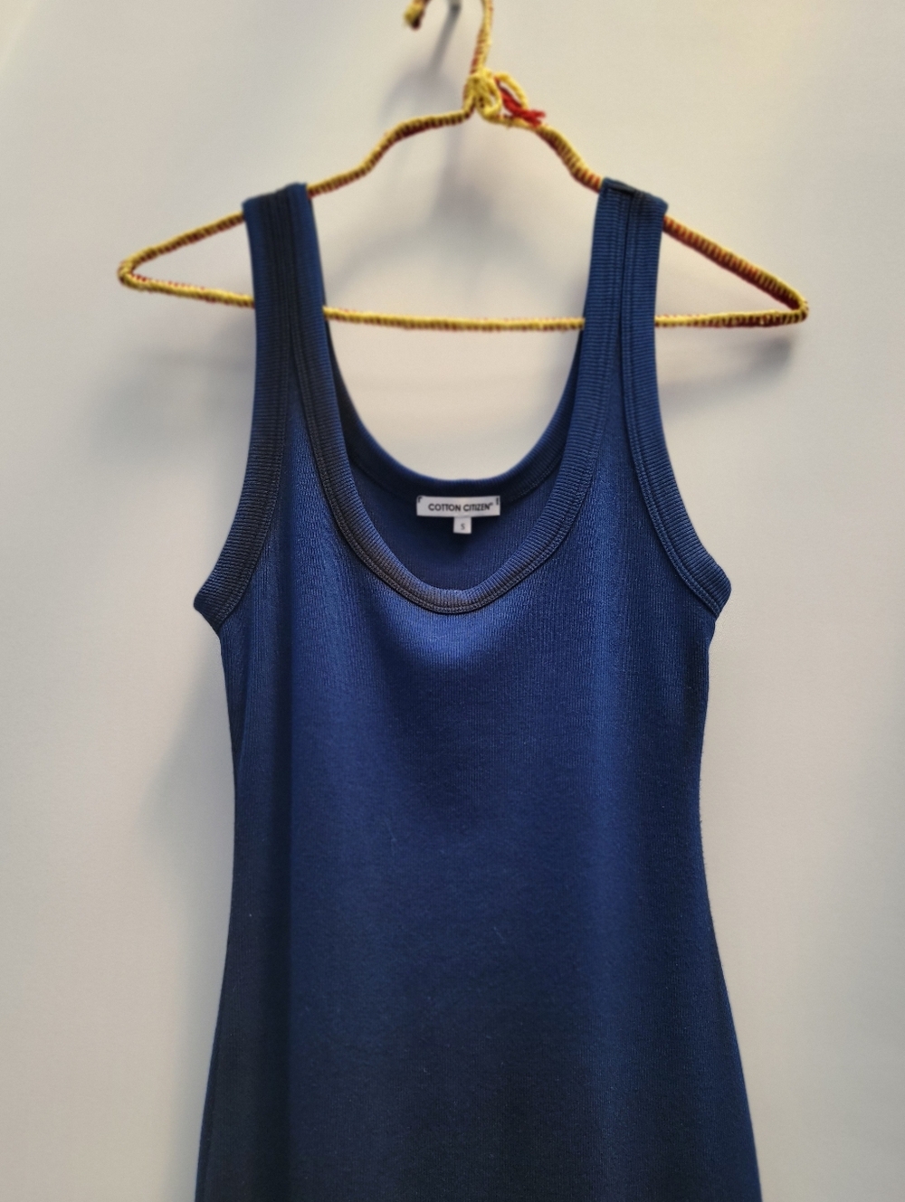 Cotton Citizen Verona Blue Arctic Ribbed Tank Dress Size Small Black Ombre Edgy - Picture 4 of 16